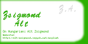 zsigmond alt business card